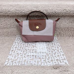 COPY - NIB Longchamp LE PLIAGE ORIGINAL POUCH WITH HANDLE antique pink